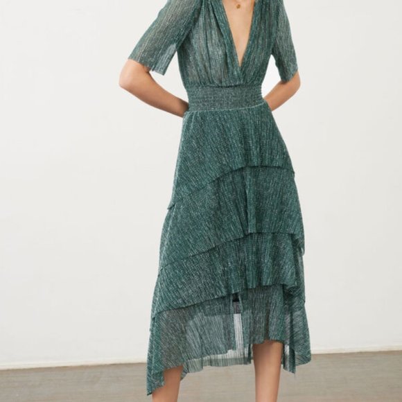 Maje | Dresses | Maje Ruffine Midi Tiered Dress | Poshmark